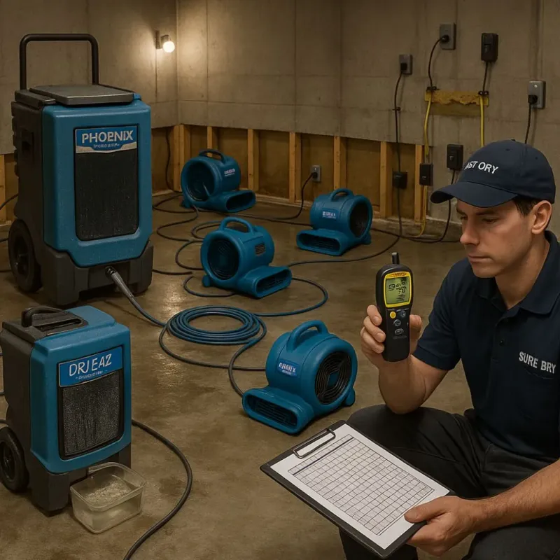 Structural Drying and Dehumidification process in Alcoa, TN
